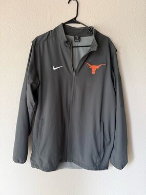 Nike Men’s Charcoal Full‑Zip Jacket with Orange UT Longhorn Patch